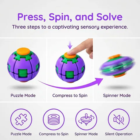 Colorful 3D Printed Press Fidget Spinner Ball (Random Color | 223)