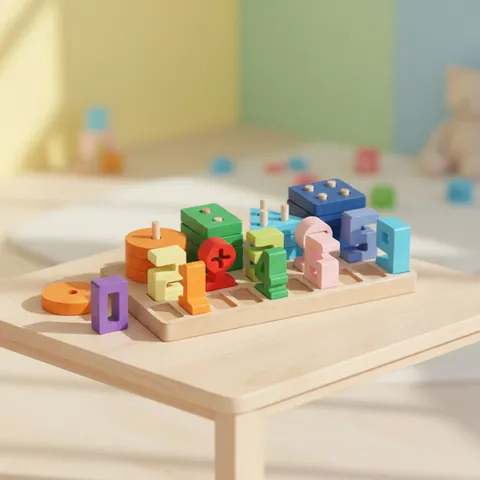 Wooden Number Board – Counting, Sorting & Stacking Learning Toy for Kids (2025-19)