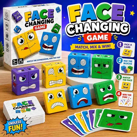 Face Expression Changing Cube Table Game for kids (7077-127)
