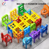 Stacking Chairs Balance Puzzle Battle Building Blocks Game (188D-60)
