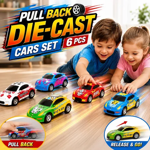 Pull Back Die-Cast Cars Set 6 Pcs (HR029-2)