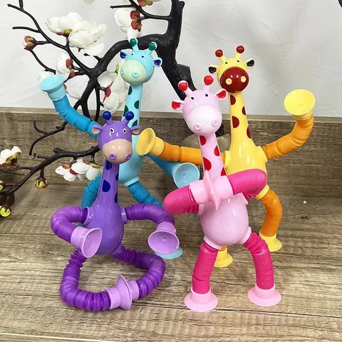 Telescopic Giraffe with Suction Cup Cartoon Toy For kids