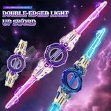 Rotatable Dual-Blade Sword with Retractable Spin, Light & Sound (002)