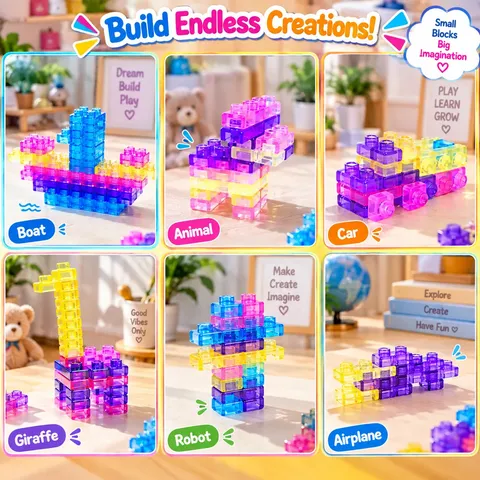 40PCS Transparent Jelly Gummy Blocks Set (GD2637)