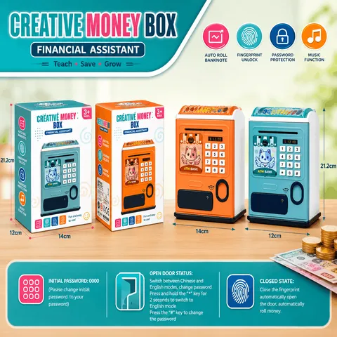 Electronic ATM Piggy Bank with Fingerprint for Kids (MD8865)