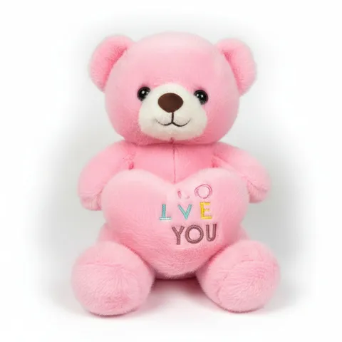 Cute Teddy Bear Plush Toy with Heart (30cm | Random Color)