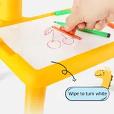 3 In 1 Kids Drawing Projector Table (Random Color)