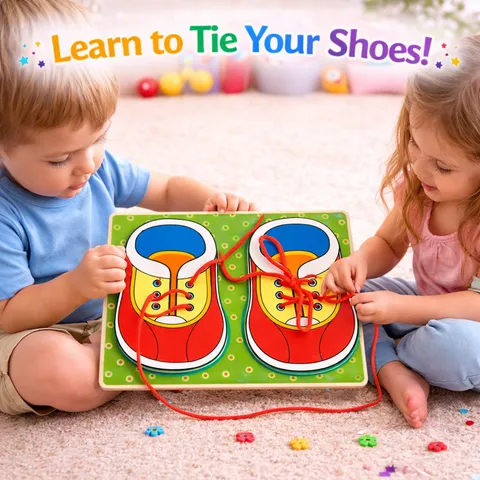 Montessori Shoe Lacing Board – Learn to Tie Shoelaces Training Toy (2025-34)