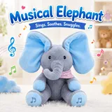 Musical Soft Peek-A-Boo Elephant Toy (Random Color | 71830)