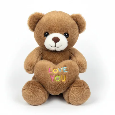Cute Teddy Bear Plush Toy with Heart (30cm | Random Color)