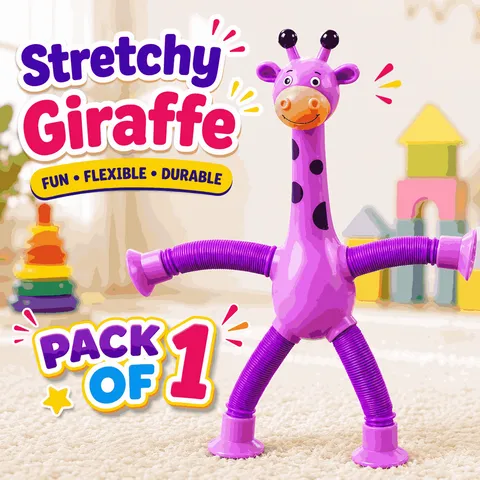 Telescopic Giraffe with Suction Cup Cartoon Toy For kids