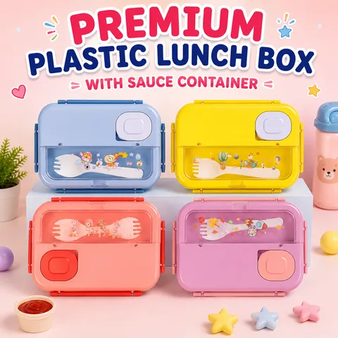 Premium Plastic Lunch Box with Sauce Container (029-27)