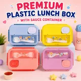 Premium Plastic Lunch Box with Sauce Container (029-27)