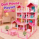 DIY Dreamy Pink Doll house villa Playset