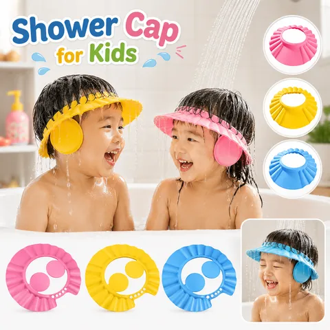 Safe Shampoo Shower Bathing Protect Soft Cap Hat for Babies & Kids (A070)