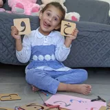 Puzzle Wooden Urdu, English Alphabet & Numbers Stencils Set