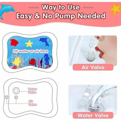 Premium Baby Inflatable Water Tummy Time Mat (Pink)