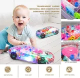 Transparent Electric Toy Car with Lights, Music & Universal Gear