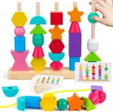 Montessori Wooden Beads Sequencing & Shape Matching For Kids (2025-24)