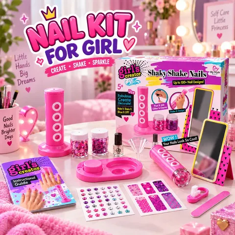 Shaky Shake Nail Kit Manicure & Pedicure Set for Girls