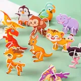 Wooden 3D Animal Puzzles Toys For Kids (Random Design) (2025-33)