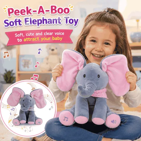 Musical Soft Peek-A-Boo Elephant Toy (Random Color | 71830)