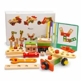 Wooden Tool Kit (29 PCS) – Kids Nut & Bolt Puzzle Educational Construction Toy (2025-38)