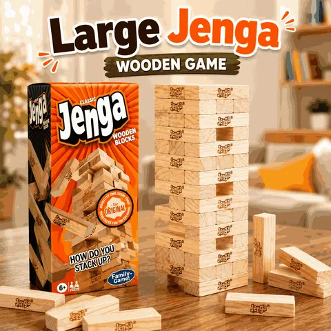 Classic Jenga Wooden Stacking Tower Board Game for Kids & Adults