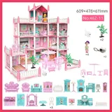 DIY Dreamy Pink Doll house villa Playset