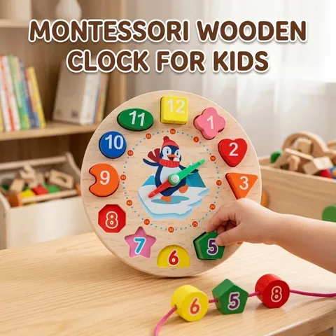 Montessori Wooden Clock For Kids | 2025-12