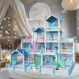 DIY Doll House Villa Set For Kids - Blue