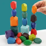 Colorful Wooden Stones Balance Stacking Game For Kids (2025-43)