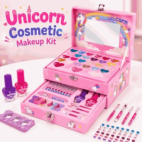 Unicorn Girls Safe & Pretend Play Cosmetic Makeup Kit (SY-2222A)