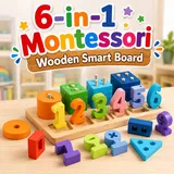Wooden Number Board – Counting, Sorting & Stacking Learning Toy for Kids (2025-19)