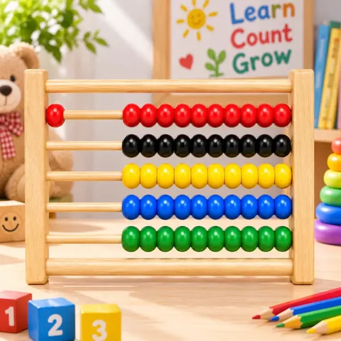Wooden Abacus Counting Colorful Beads Set for Kids (2025-36)
