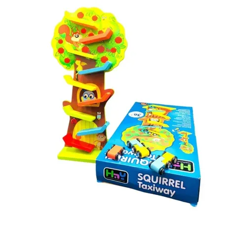 Squirrel Taxiway - Wooden Car Ramp Toy for Kids