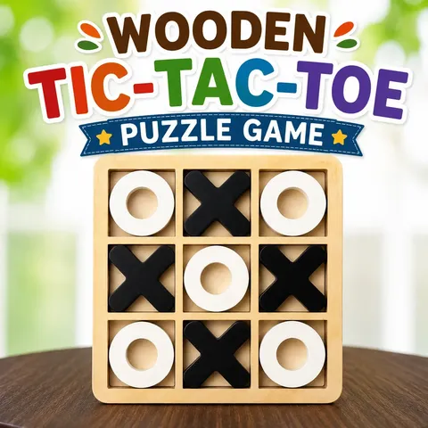Wooden Tic-Tac-Toe Puzzle Game (2025-48)