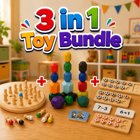3 in 1 Wooden Learning Brain Games Bundle (2025-42/2025-43/2025-17)